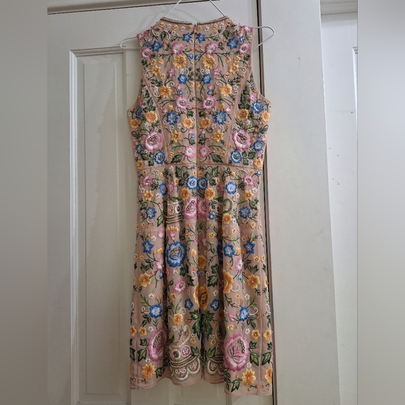 Needle & Thread fully beaded embroidered floral sleeveless shift mini dress 2 - Picture 10 of 13